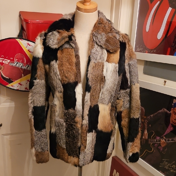 Furs Up Jackets & Blazers - Chic PatchworkGenuine French Rabbit Fur Teddy Jacket